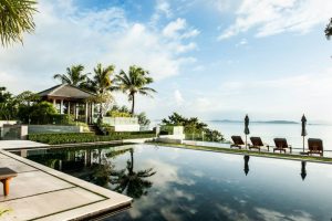 Thai-Style Villa Sarawin with Gorgeous Wood Furnishings and Sweeping Bay Views