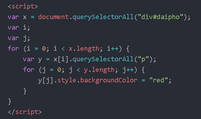 JavaScript: phương thức querySelectorAll