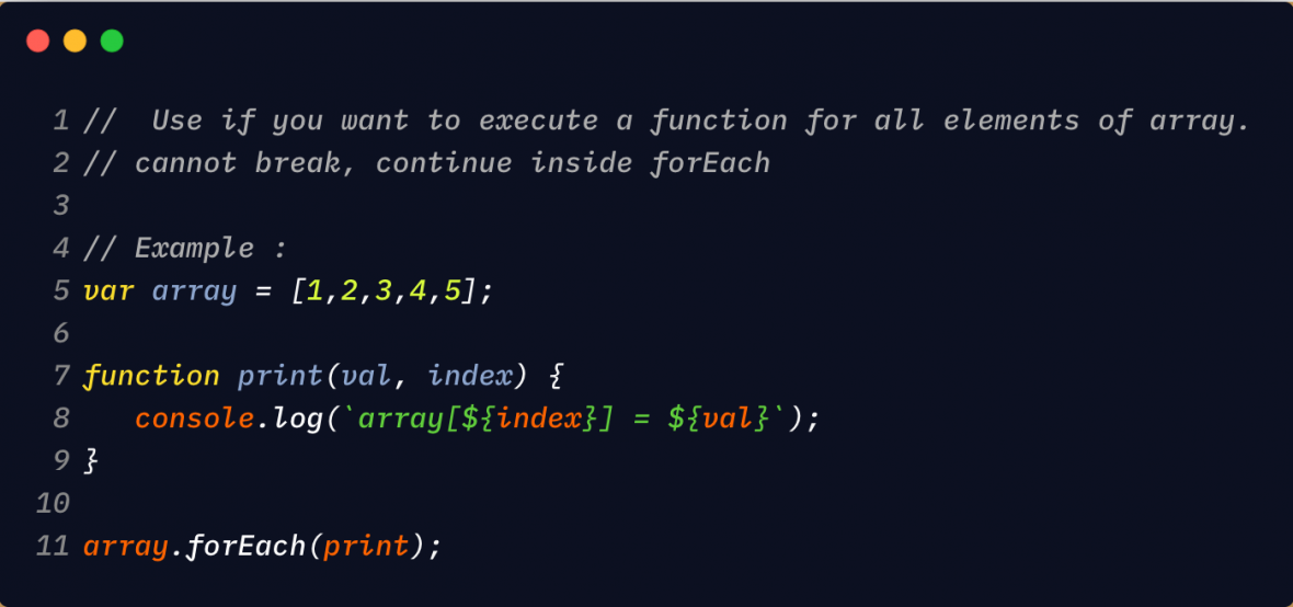 JavaScript: vòng lặp forEach trong mảng