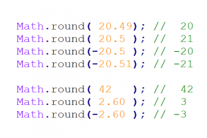 JavaScript: Math.round hàm làm tròn thành số nguyên