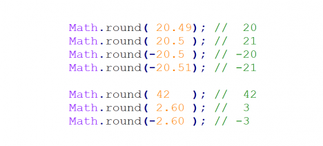 JavaScript: Math.round hàm làm tròn thành số nguyên